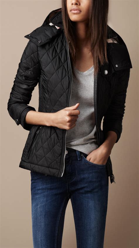 black quilted jacket with burberry lining|quilted burberry jacket outlet store.